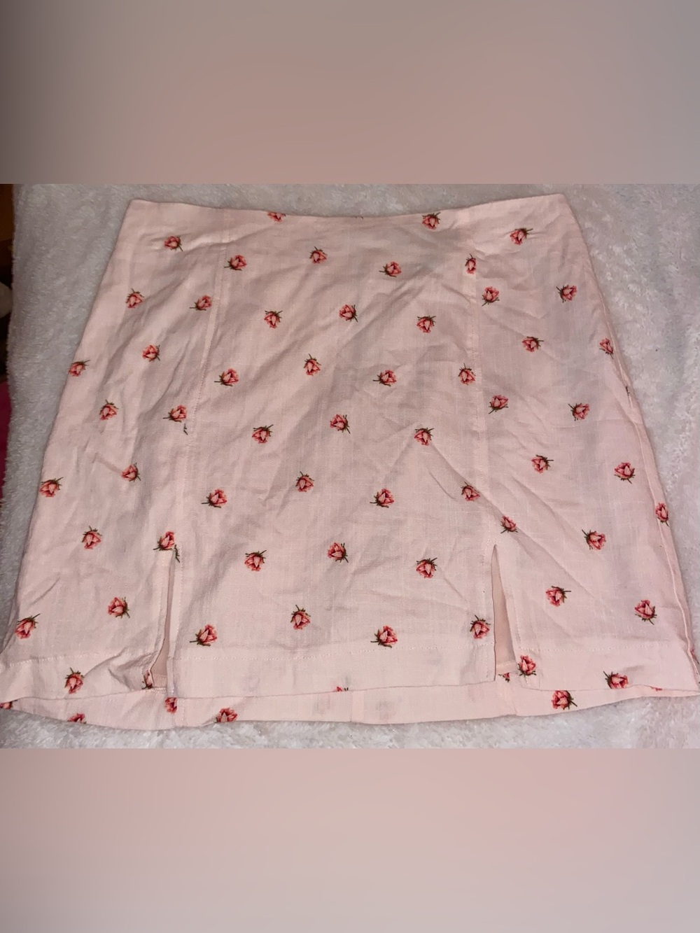 Forever 21 Pink Mini Skirt with Floral Print